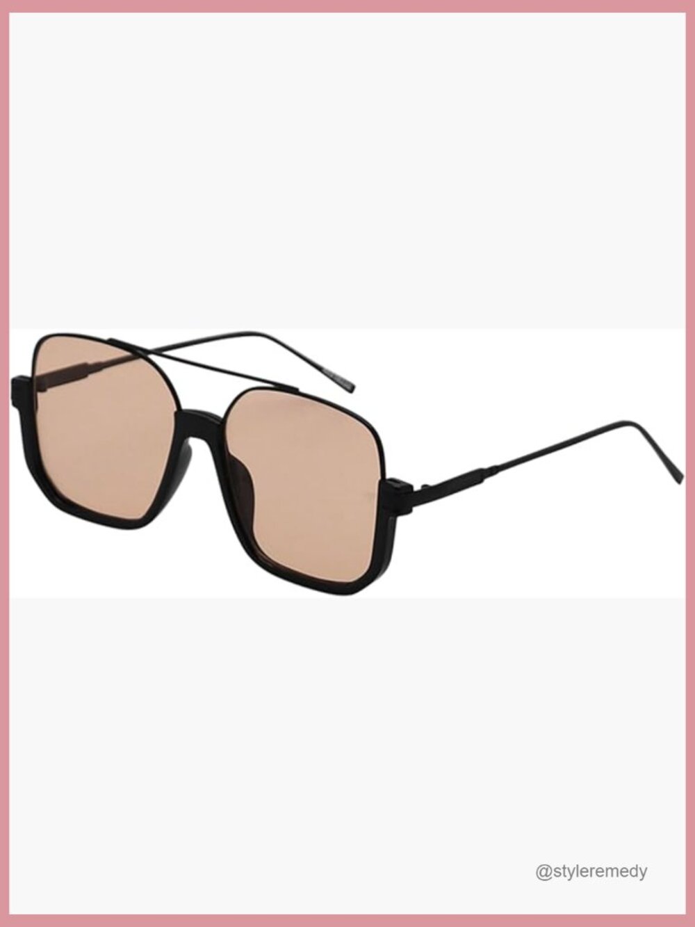 Oversized Aviator Sunglasses with UV400 Protection, Dual Tone Frames